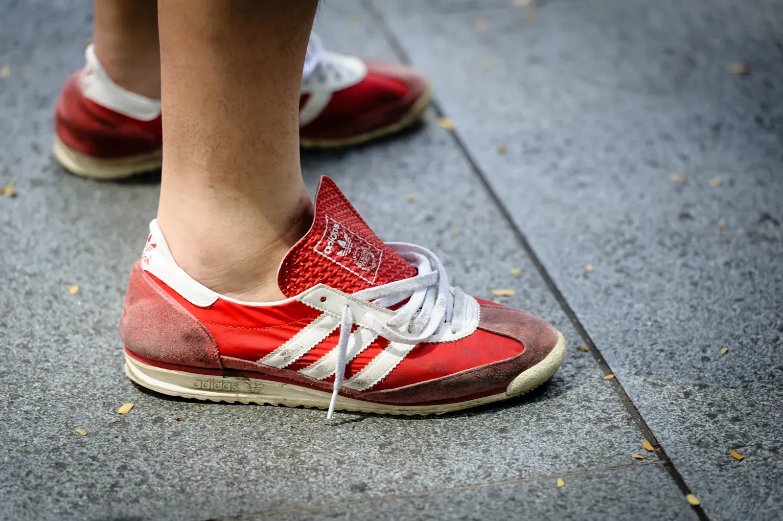 Red adidas sneakers