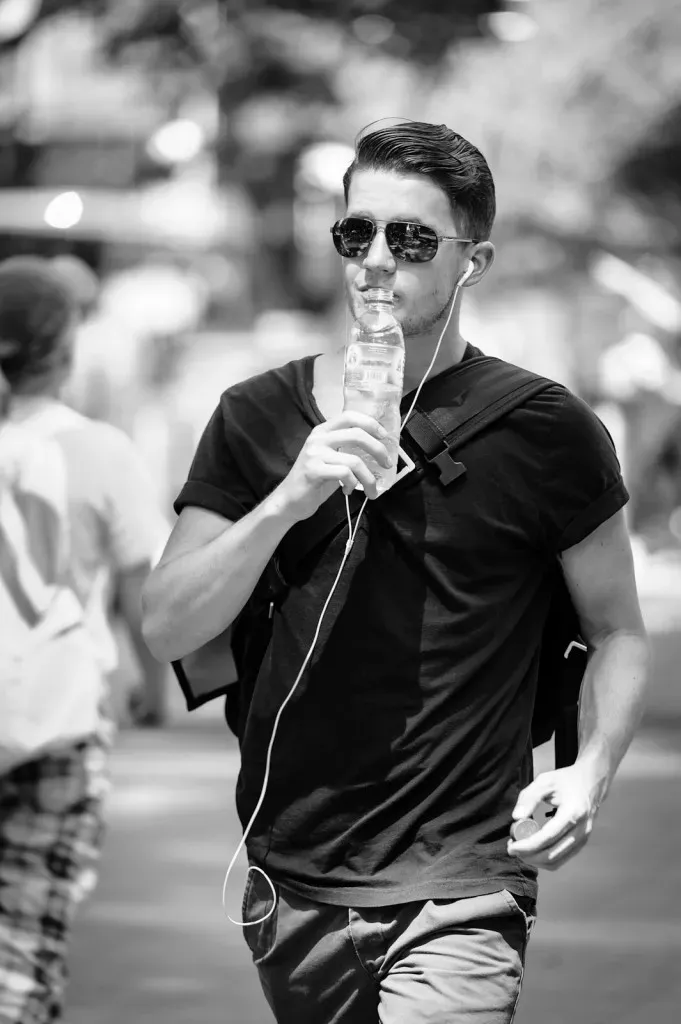 Getting a drink to cool of in Singapore's weather