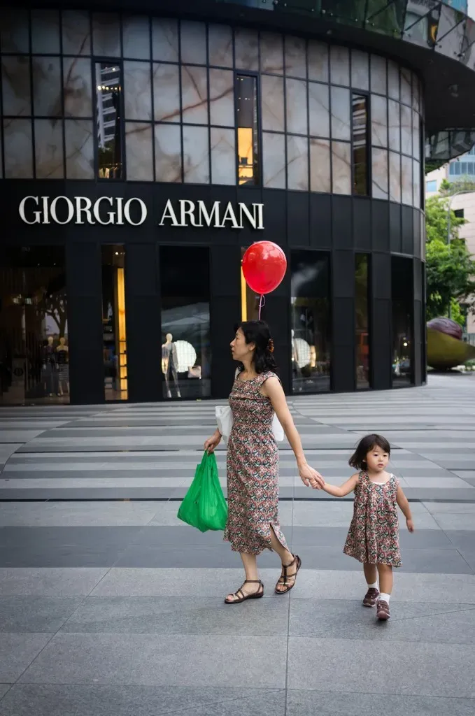 Mother and child in matching dresses