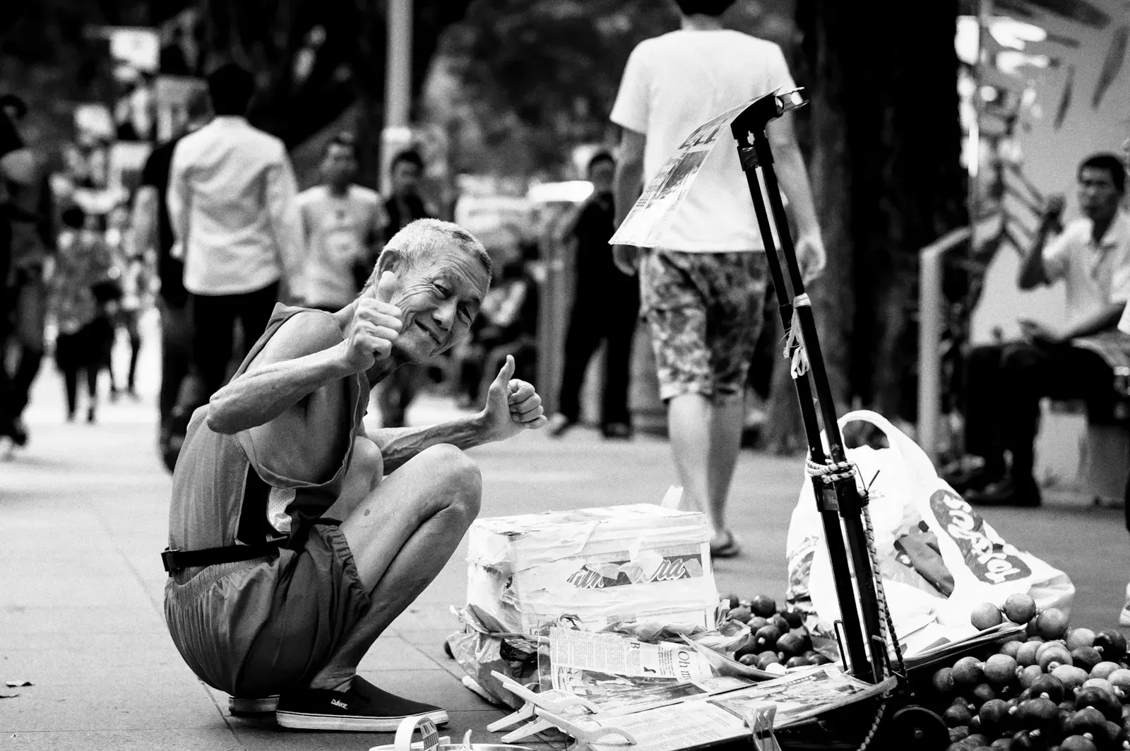 street performer in Orchard Road