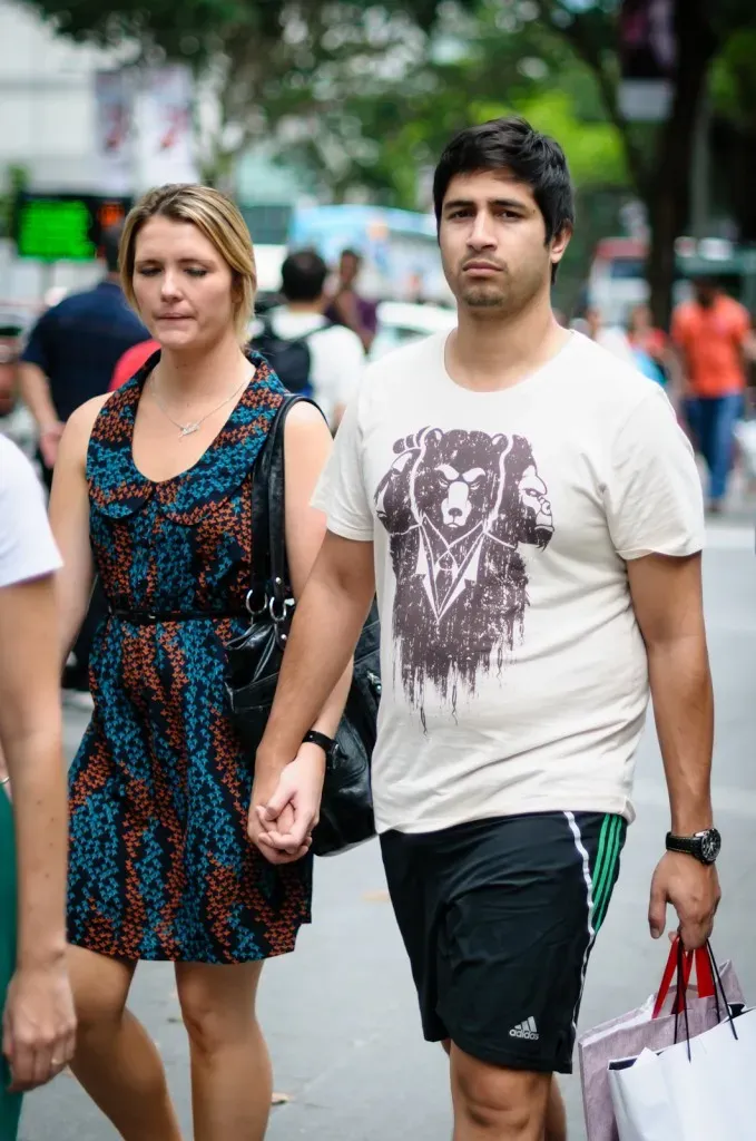 man wearing a bear t-shirt