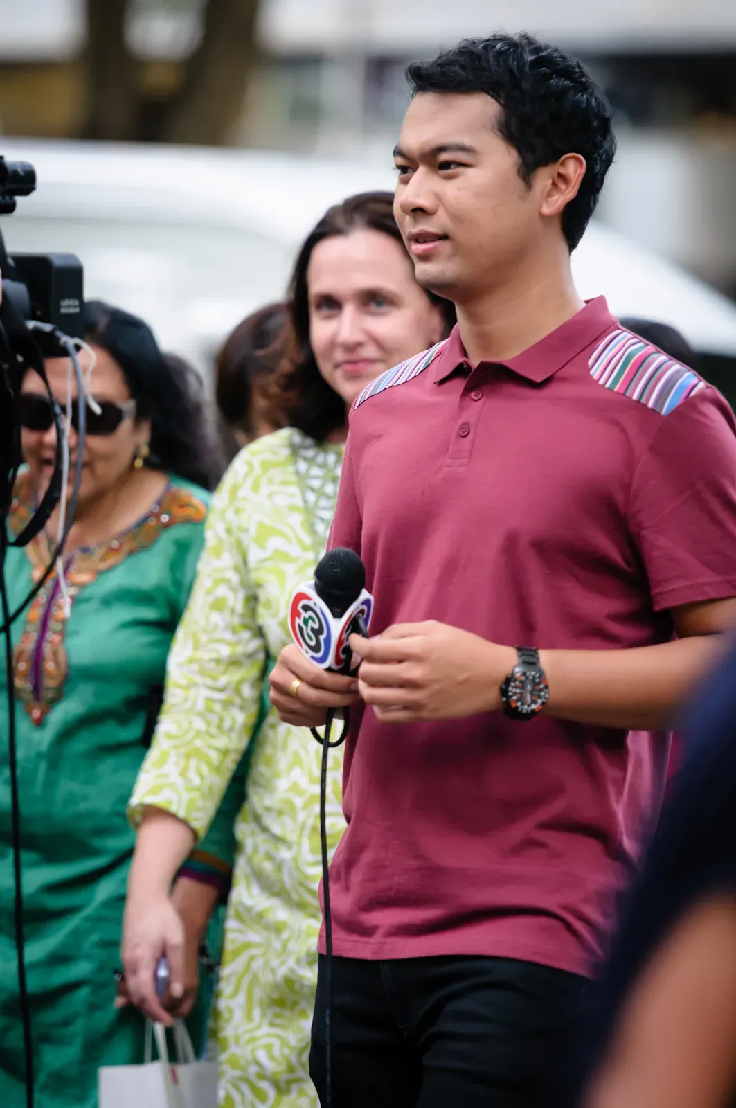 TV presenter in Orchard Road