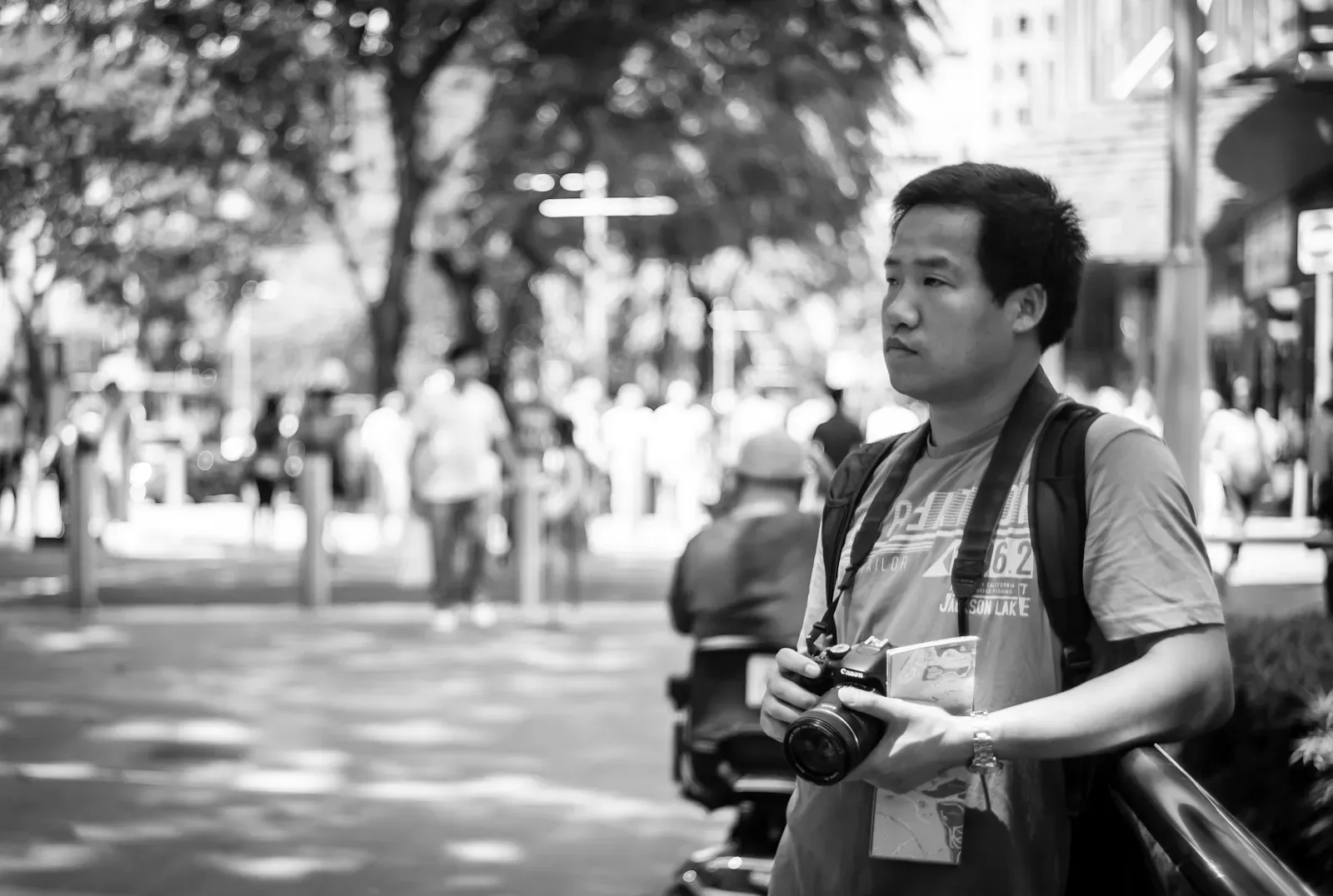 tourist photographing in Orchard Road