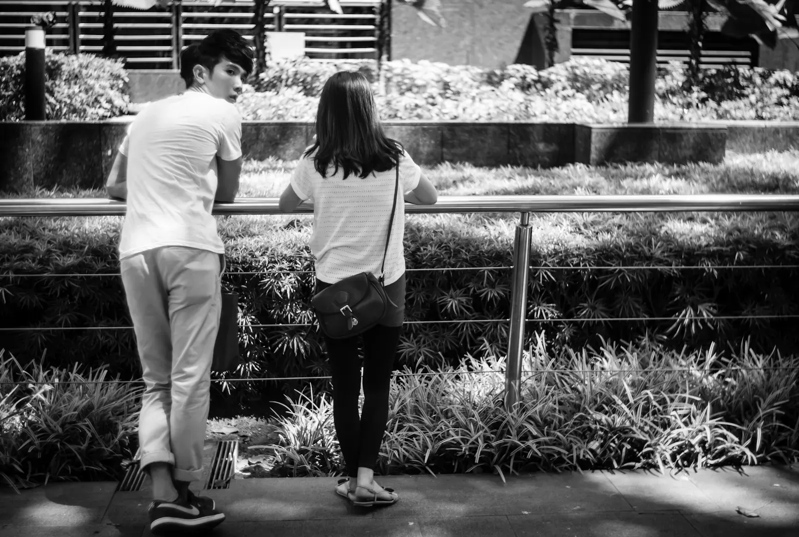 boy and girl at the road side