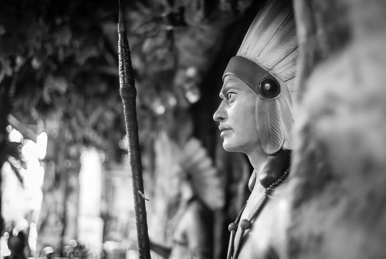 Red Indian statue in Little India