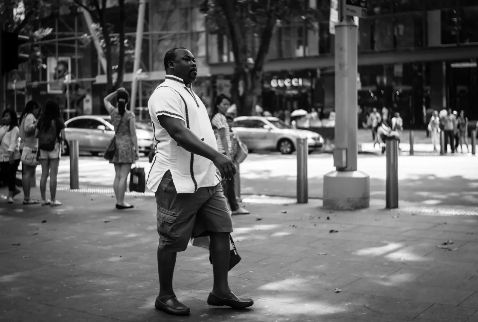 Man walking along Orchard Road