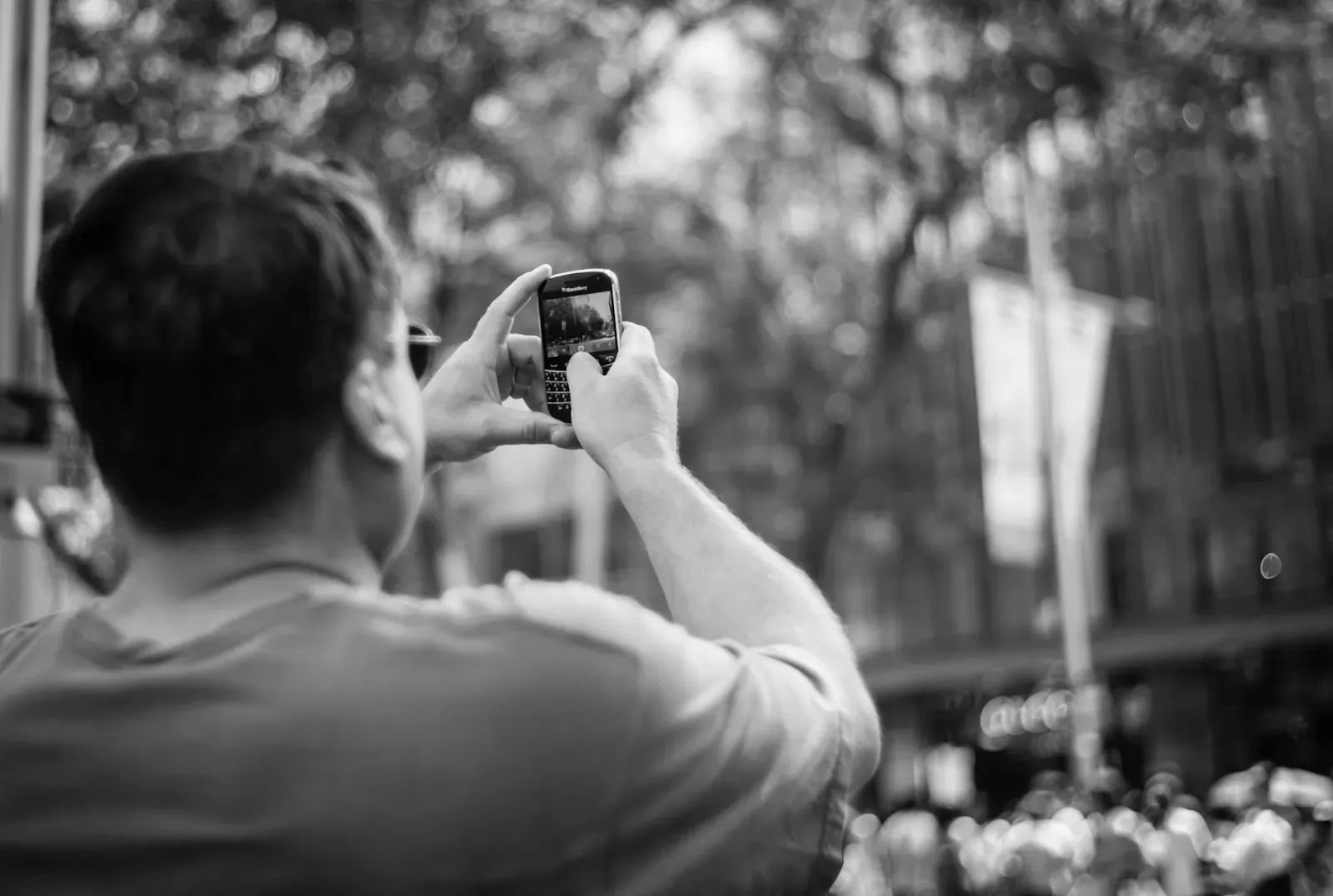 Man shooting with his mobile phone