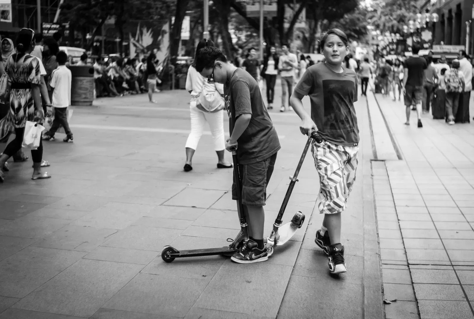 Kids with their scooters