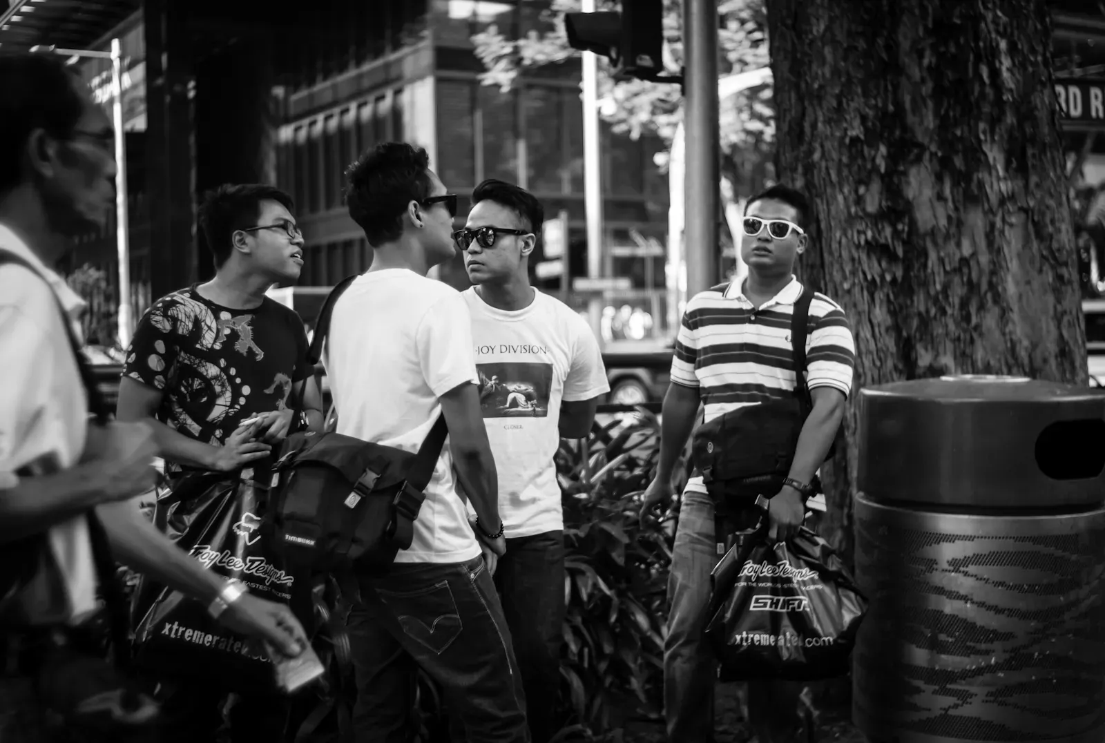 Men smoking in Orchard Road