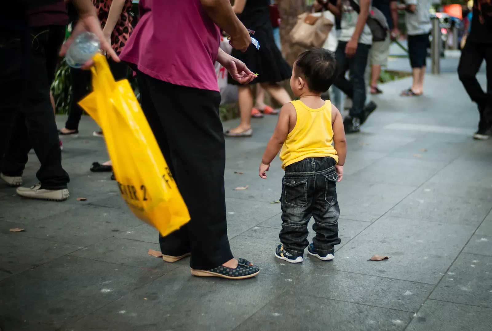 People walking along Orchard Road