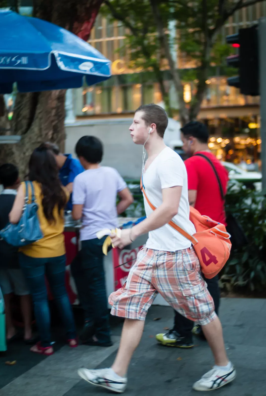 Tourists wearing 