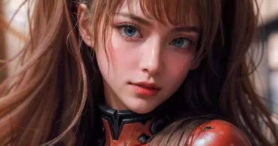 Evangelion's Asuka Langley Soryu AI art