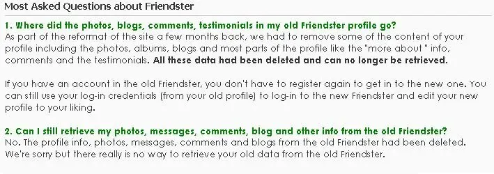 Friendster FAQ