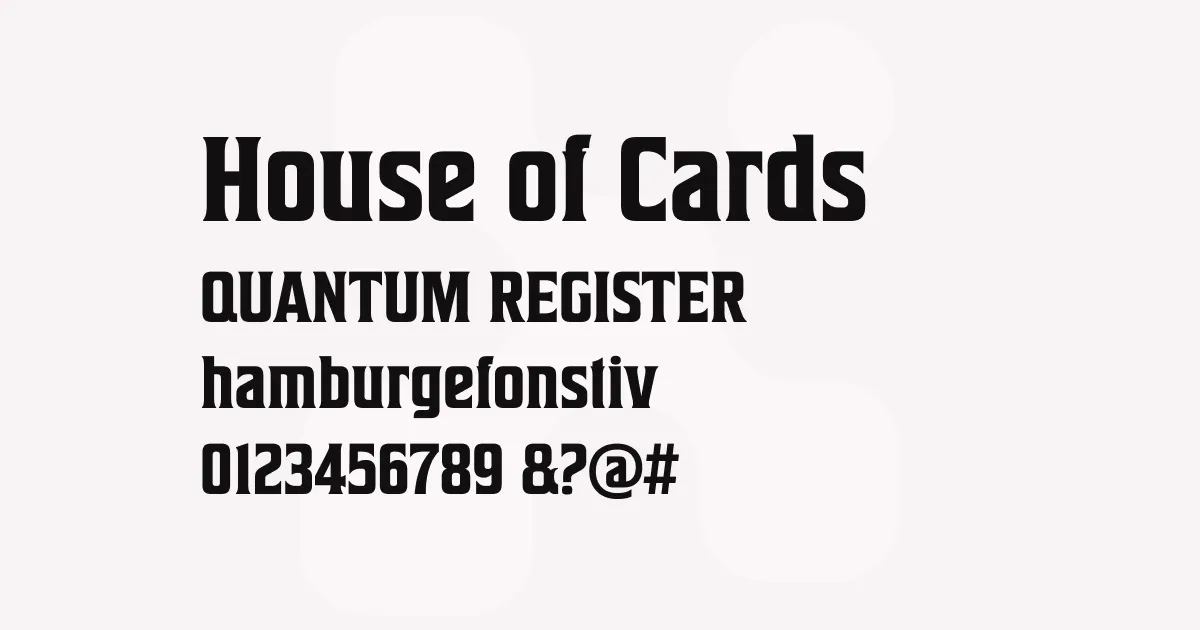 House of Cards typeface by Ryoichi Tsunekawa